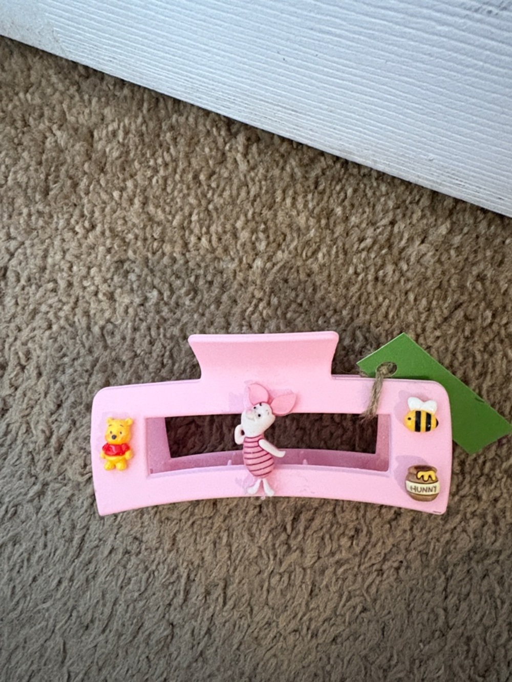 Boutique Pink Winnie the Pooh and PigletLarge Hair Claw-  Hand Decorated